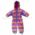 PU Stripe Conjoined Raincoat/Overall for Children